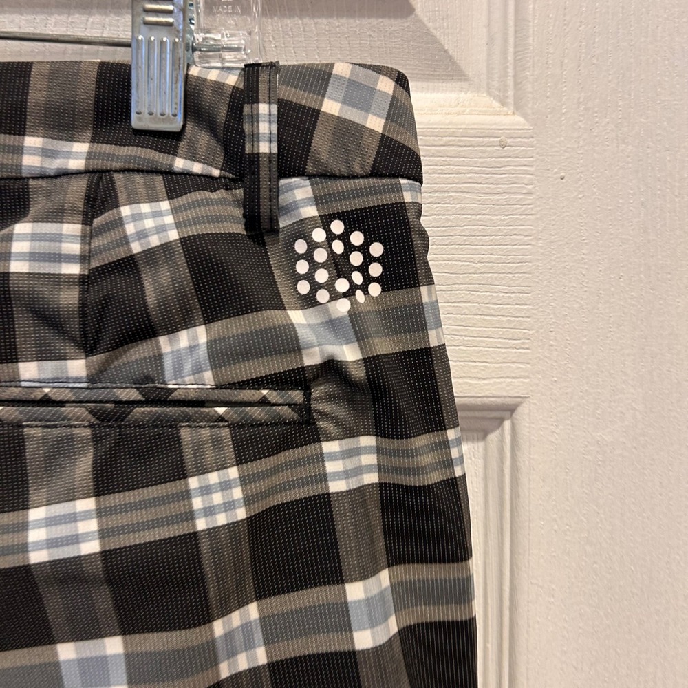 Puma Drycell‎ Mens Plaid Tech Performance Golf Pants Size 34x32 Black White Blue - Picture 6 of 9